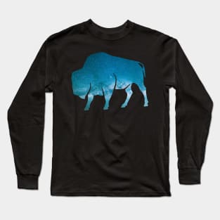 Buffalo Galaxy Cosmic Mystical Night Sky Long Sleeve T-Shirt